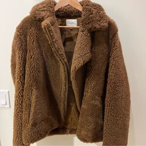 VINCE Lamb Leather Shearling Jacketet Size M
